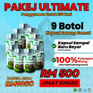 PAKEJ ULTIMATE 9 BOTOL KAPSUL SARANG SEMUT